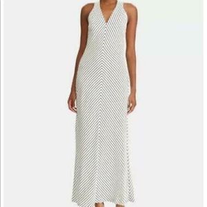 Lauren Ralph Lauren Striped V-Neck Dress